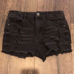 Tillys Black Denim Jean Shorts Girls Size 12.